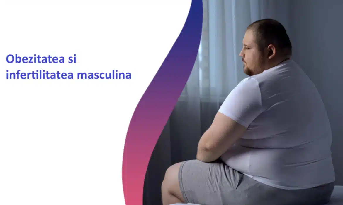 Bărbat cu obezitate, simbolizând impactul greutății asupra fertilității masculine
