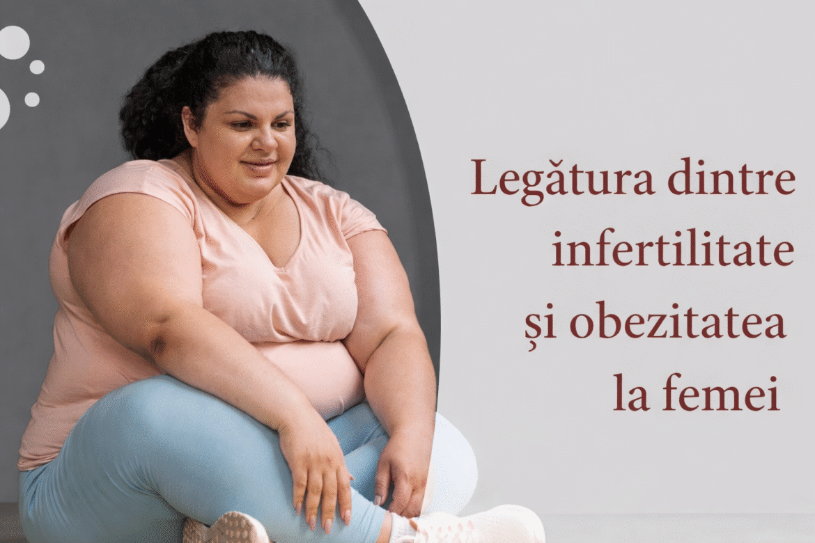 Femeie cu obezitate, așezată, ilustrând legătura dintre infertilitate și obezitate la femei